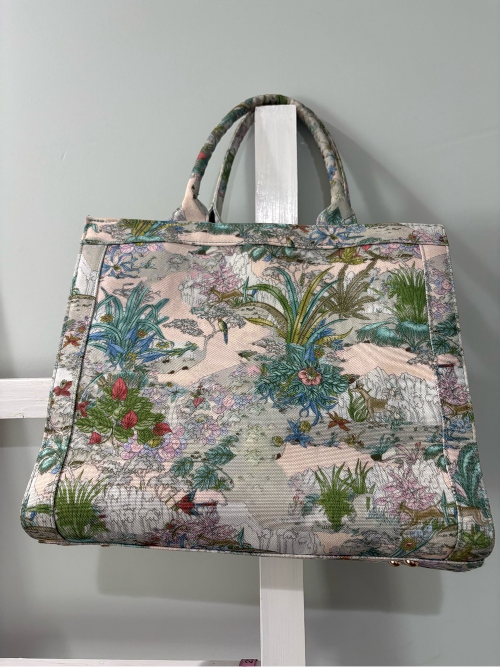 Wildflowers Pastel Botanical Print Tote - Pink, Green, Blue